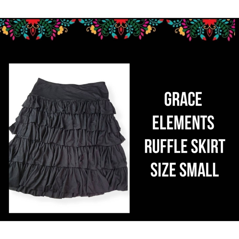 GRACE ELEMENTS | RUFFLE BLACK SKIRT